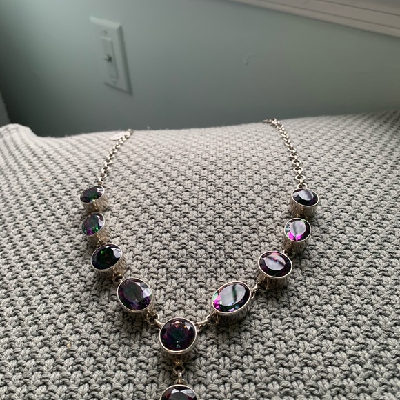 mystic topaz necklace plated in silver - Picture 2 of 5